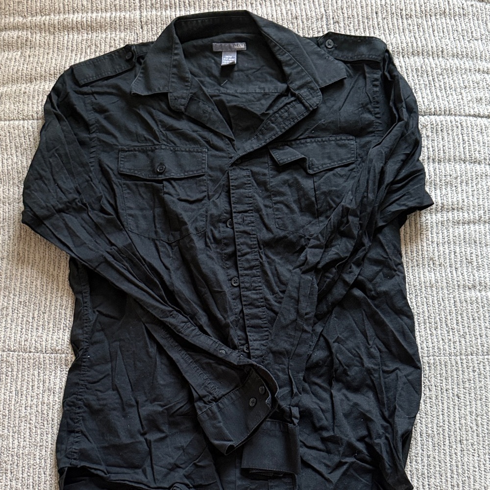 H&M Men's Black Shirt Jacket